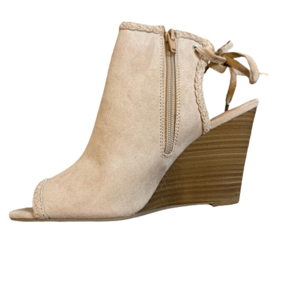 LC LAUREN CONRAD Bergenia Boots Lace Up Size Zip Bohemian Nude Tan Size 8 - Picture 3 of 9